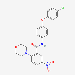 molecular formula C23H20ClN3O5 B4211852 N-[4-(4-chlorophenoxy)phenyl]-2-morpholin-4-yl-5-nitrobenzamide 