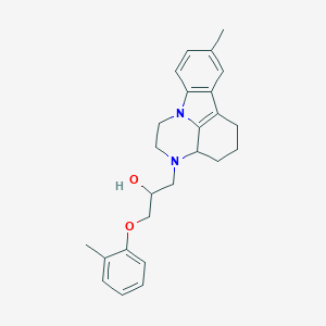 molecular formula C25H30N2O2 B421187 1-(8-methyl-1,2,3a,4,5,6-hexahydro-3H-pyrazino[3,2,1-jk]carbazol-3-yl)-3-(2-methylphenoxy)-2-propanol CAS No. 296244-59-2