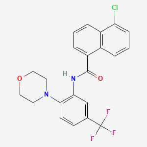 molecular formula C22H18ClF3N2O2 B4211901 5-chloro-N-[2-(4-morpholinyl)-5-(trifluoromethyl)phenyl]-1-naphthamide 