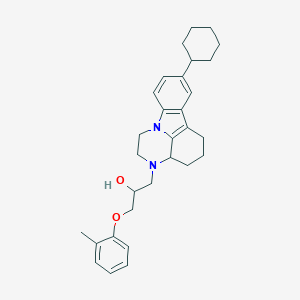 molecular formula C30H38N2O2 B421191 1-(8-cyclohexyl-1,2,3a,4,5,6-hexahydro-3H-pyrazino[3,2,1-jk]carbazol-3-yl)-3-(2-methylphenoxy)propan-2-ol 