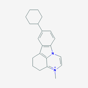 molecular formula C21H25N2+ B421192 8-cyclohexyl-3-methyl-5,6-dihydro-4H-pyrazino[3,2,1-jk]carbazol-3-ium 