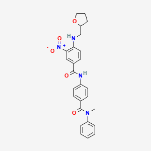 N-[4-[methyl(phenyl)carbamoyl]phenyl]-3-nitro-4-(oxolan-2-ylmethylamino)benzamide