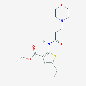 molecular formula C16H24N2O4S B421197 Ethyl 5-ethyl-2-{[3-(morpholin-4-yl)propanoyl]amino}thiophene-3-carboxylate 