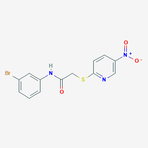 molecular formula C13H10BrN3O3S B4211972 N-(3-bromophenyl)-2-[(5-nitro-2-pyridinyl)thio]acetamide 