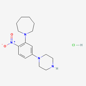 molecular formula C16H25ClN4O2 B4212009 1-[2-nitro-5-(1-piperazinyl)phenyl]azepane hydrochloride 