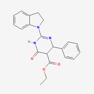 molecular formula C21H21N3O3 B4212010 ethyl 2-(2,3-dihydro-1H-indol-1-yl)-4-oxo-6-phenyl-1,4,5,6-tetrahydro-5-pyrimidinecarboxylate 