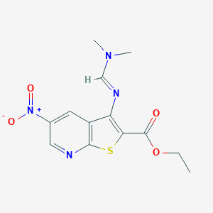 molecular formula C13H14N4O4S B421202 Ethyl 3-{[(dimethylamino)methylene]amino}-5-nitrothieno[2,3-b]pyridine-2-carboxylate 