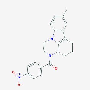 molecular formula C22H21N3O3 B421204 3-{4-nitrobenzoyl}-8-methyl-2,3,3a,4,5,6-hexahydro-1H-pyrazino[3,2,1-jk]carbazole CAS No. 297763-75-8