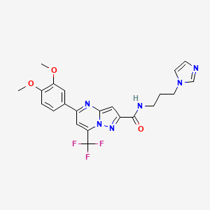 5-(3,4-dimethoxyphenyl)-N-(3-imidazol-1-ylpropyl)-7-(trifluoromethyl)pyrazolo[1,5-a]pyrimidine-2-carboxamide