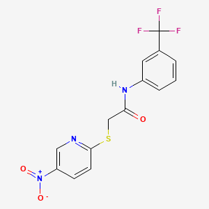 2-[(5-nitro-2-pyridinyl)thio]-N-[3-(trifluoromethyl)phenyl]acetamide