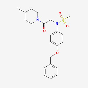 N-[4-(benzyloxy)phenyl]-N-[2-(4-methyl-1-piperidinyl)-2-oxoethyl]methanesulfonamide