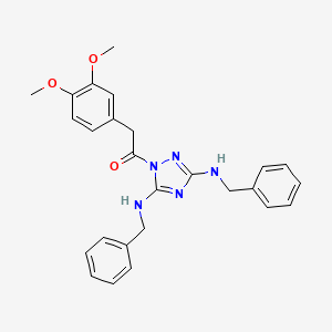 molecular formula C26H27N5O3 B4212075 1-[3,5-bis(benzylamino)-1H-1,2,4-triazol-1-yl]-2-(3,4-dimethoxyphenyl)ethanone 