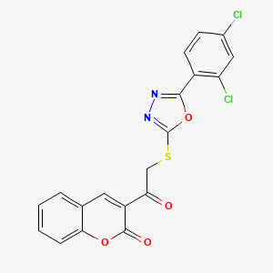 molecular formula C19H10Cl2N2O4S B4212110 3-(2-{[5-(2,4-DICHLOROPHENYL)-1,3,4-OXADIAZOL-2-YL]SULFANYL}ACETYL)-2H-CHROMEN-2-ONE 