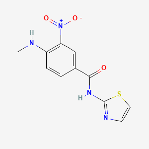 molecular formula C11H10N4O3S B4212119 4-(methylamino)-3-nitro-N-(1,3-thiazol-2-yl)benzamide 