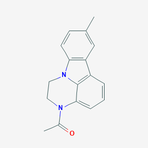 molecular formula C17H16N2O B421214 3-acetyl-8-methyl-2,3-dihydro-1H-pyrazino[3,2,1-jk]carbazole 