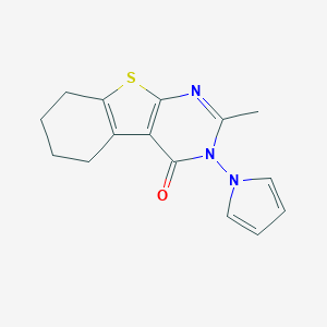 molecular formula C15H15N3OS B421215 2-methyl-3-(1H-pyrrol-1-yl)-5,6,7,8-tetrahydro[1]benzothieno[2,3-d]pyrimidin-4(3H)-one CAS No. 315682-63-4