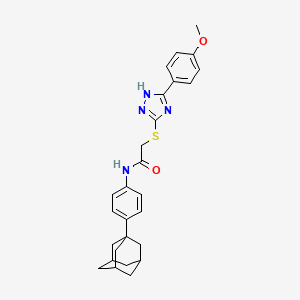 molecular formula C27H30N4O2S B4212152 N-[4-(1-adamantyl)phenyl]-2-{[5-(4-methoxyphenyl)-4H-1,2,4-triazol-3-yl]thio}acetamide 