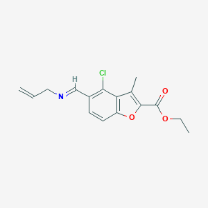 molecular formula C16H16ClNO3 B421217 ethyl 4-chloro-3-methyl-5-[(E)-(prop-2-en-1-ylimino)methyl]-1-benzofuran-2-carboxylate CAS No. 339285-62-0