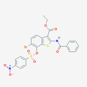 Ethyl 2-(benzoylamino)-6-bromo-7-[({4-nitrophenyl}sulfonyl)oxy]-1-benzothiophene-3-carboxylate