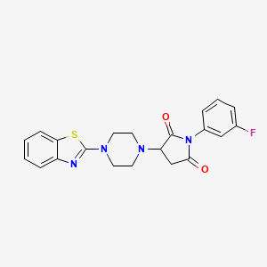 3-[4-(1,3-BENZOTHIAZOL-2-YL)PIPERAZINO]-1-(3-FLUOROPHENYL)DIHYDRO-1H-PYRROLE-2,5-DIONE