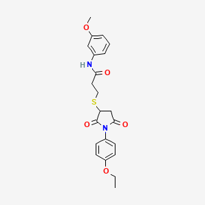 molecular formula C22H24N2O5S B4212216 3-[1-(4-ethoxyphenyl)-2,5-dioxopyrrolidin-3-yl]sulfanyl-N-(3-methoxyphenyl)propanamide 