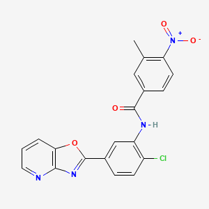 molecular formula C20H13ClN4O4 B4212219 N-(2-chloro-5-[1,3]oxazolo[4,5-b]pyridin-2-ylphenyl)-3-methyl-4-nitrobenzamide 