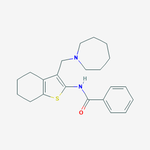 molecular formula C22H28N2OS B421222 N-[3-(azepan-1-ylmethyl)-4,5,6,7-tetrahydro-1-benzothiophen-2-yl]benzamide CAS No. 307332-80-5
