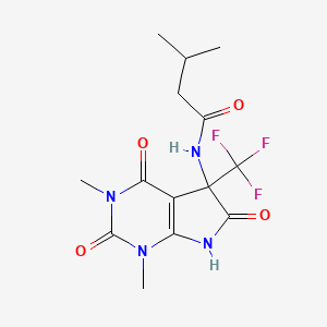 N-[1,3-dimethyl-2,4,6-trioxo-5-(trifluoromethyl)-2,3,4,5,6,7-hexahydro-1H-pyrrolo[2,3-d]pyrimidin-5-yl]-3-methylbutanamide