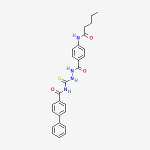 molecular formula C26H26N4O3S B4212235 N-({2-[4-(pentanoylamino)benzoyl]hydrazino}carbonothioyl)-4-biphenylcarboxamide 