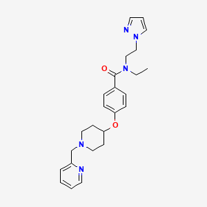 molecular formula C25H31N5O2 B4212242 N-ethyl-N-[2-(1H-pyrazol-1-yl)ethyl]-4-{[1-(2-pyridinylmethyl)-4-piperidinyl]oxy}benzamide 