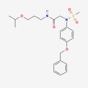 molecular formula C22H30N2O5S B4212246 N~2~-[4-(benzyloxy)phenyl]-N~1~-(3-isopropoxypropyl)-N~2~-(methylsulfonyl)glycinamide 