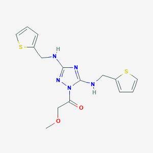 molecular formula C15H17N5O2S2 B4212254 1-[3,5-Bis(thiophen-2-ylmethylamino)-1,2,4-triazol-1-yl]-2-methoxyethanone 