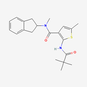 molecular formula C21H26N2O2S B4212257 N-(2,3-dihydro-1H-inden-2-yl)-2-[(2,2-dimethylpropanoyl)amino]-N,5-dimethylthiophene-3-carboxamide 