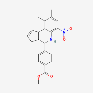 methyl 4-(8,9-dimethyl-6-nitro-3a,4,5,9b-tetrahydro-3H-cyclopenta[c]quinolin-4-yl)benzoate