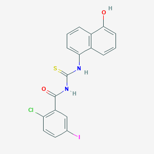 molecular formula C18H12ClIN2O2S B4212270 2-chloro-N-{[(5-hydroxy-1-naphthyl)amino]carbonothioyl}-5-iodobenzamide 