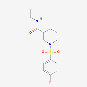 molecular formula C14H19FN2O3S B4212281 N-ethyl-1-(4-fluorophenyl)sulfonylpiperidine-3-carboxamide 