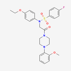 molecular formula C27H30FN3O5S B4212290 N-(4-ethoxyphenyl)-4-fluoro-N-{2-[4-(2-methoxyphenyl)-1-piperazinyl]-2-oxoethyl}benzenesulfonamide 