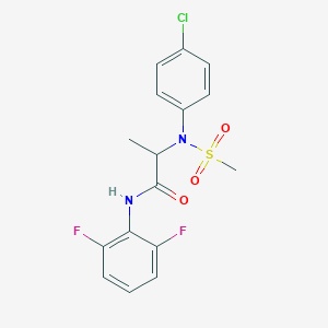 molecular formula C16H15ClF2N2O3S B4212302 N~2~-(4-chlorophenyl)-N~1~-(2,6-difluorophenyl)-N~2~-(methylsulfonyl)alaninamide 