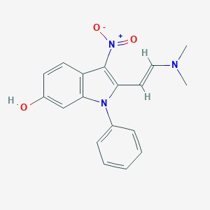 molecular formula C18H17N3O3 B421231 2-[(E)-2-(dimethylamino)ethenyl]-3-nitro-1-phenylindol-6-ol CAS No. 352553-02-7