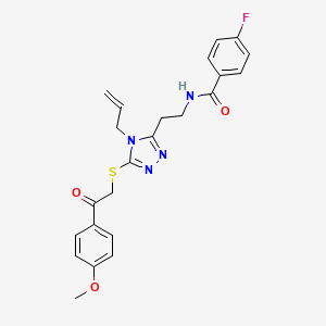 4-fluoro-N-[2-[5-[2-(4-methoxyphenyl)-2-oxoethyl]sulfanyl-4-prop-2-enyl-1,2,4-triazol-3-yl]ethyl]benzamide