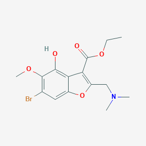 molecular formula C15H18BrNO5 B421234 Ethyl 6-bromo-2-[(dimethylamino)methyl]-4-hydroxy-5-methoxy-1-benzofuran-3-carboxylate 