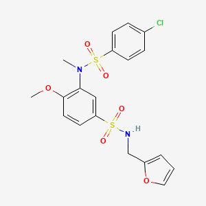 3-[[(4-chlorophenyl)sulfonyl](methyl)amino]-N-(2-furylmethyl)-4-methoxybenzenesulfonamide