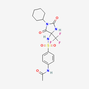 N-(4-{[1-cyclohexyl-2,5-dioxo-4-(trifluoromethyl)imidazolidin-4-yl]sulfamoyl}phenyl)acetamide