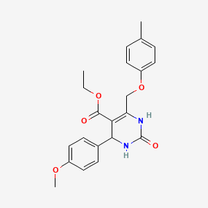 molecular formula C22H24N2O5 B4212357 Ethyl 4-(4-methoxyphenyl)-6-[(4-methylphenoxy)methyl]-2-oxo-1,2,3,4-tetrahydropyrimidine-5-carboxylate 