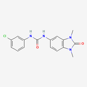 molecular formula C16H15ClN4O2 B4212363 1-(3-CHLOROPHENYL)-3-(1,3-DIMETHYL-2-OXO-2,3-DIHYDRO-1H-1,3-BENZODIAZOL-5-YL)UREA 