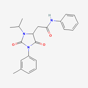 2-[3-isopropyl-1-(3-methylphenyl)-2,5-dioxo-4-imidazolidinyl]-N-phenylacetamide