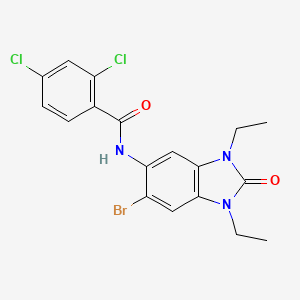 N-(6-bromo-1,3-diethyl-2-oxo-2,3-dihydro-1H-benzimidazol-5-yl)-2,4-dichlorobenzamide