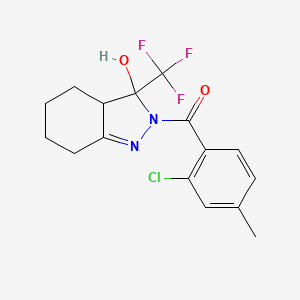 (2-chloro-4-methylphenyl)-[3-hydroxy-3-(trifluoromethyl)-4,5,6,7-tetrahydro-3aH-indazol-2-yl]methanone