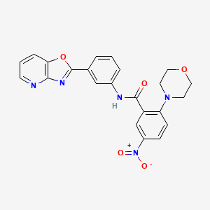 molecular formula C23H19N5O5 B4212446 2-(morpholin-4-yl)-5-nitro-N-[3-([1,3]oxazolo[4,5-b]pyridin-2-yl)phenyl]benzamide 