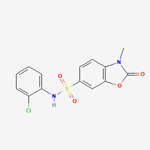 molecular formula C14H11ClN2O4S B4212454 N-(2-chlorophenyl)-3-methyl-2-oxo-2,3-dihydro-1,3-benzoxazole-6-sulfonamide 